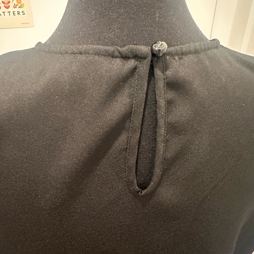 SHEIN Black Blouse with Eyelet Sleeves - Picture 4 of 7
